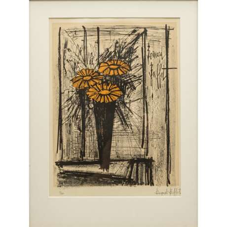 BUFFET, BERNARD (1928-1999). "Blumen in Vase am Fenster", - фото 1