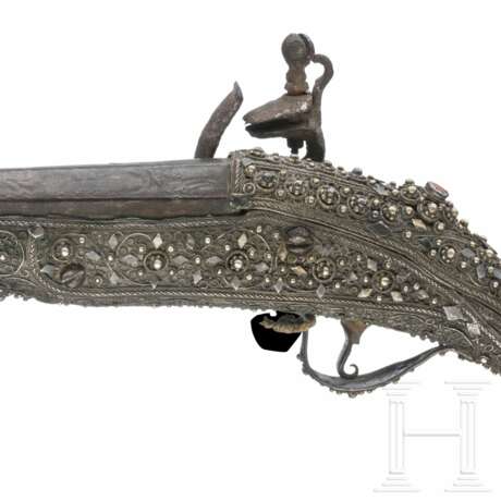 Silbermontierte Steinschlosspistole, balkantürkisch, um 1800 - photo 4