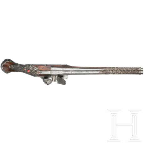 Silbermontierte Steinschlosspistole, balkantürkisch, 1. Hälfte 19. Jhdt. - photo 3