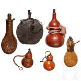 Kleine Sammlung Koyaku Ire (Zündkrautflaschen) und Kugelbehälter, Japan, Edo-Periode - photo 2