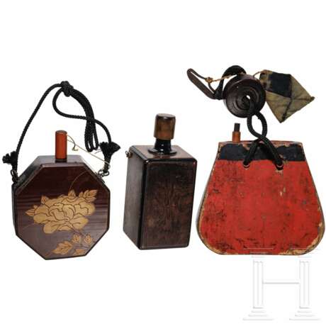 Drei große Kayaku Ire (Pulverflaschen), Japan, Edo-Periode - photo 2