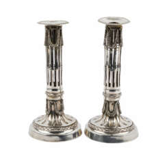 DRESDEN Paar Silberleuchter, wohl 18. Jahrhundert