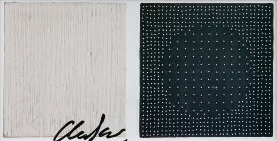 Günther Uecker ''Vertikale Struktur/Struktur Schwarz-Weiß'' - photo 1