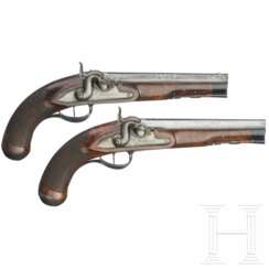 Ein Paar Perkussions-Reisepistolen, Johann Adam Kuchenreuter, Regensburg, um 1850