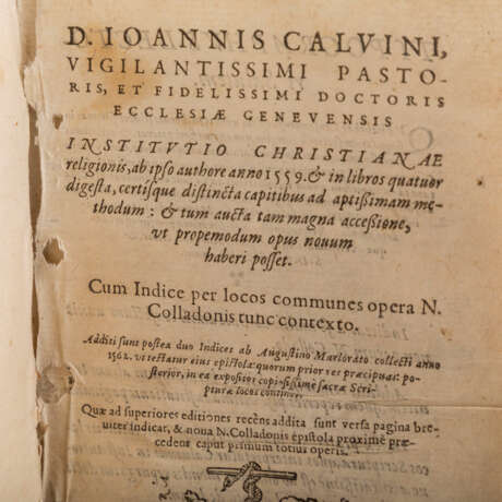 Calvins "Unterricht in der christlichen Religion", Schweiz Ende 16. Jahrhundert - - фото 2