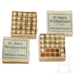 Zwei Packungen Metallpatronen Kal. 7,65 mm für Roth-Sauer-Pistolen
