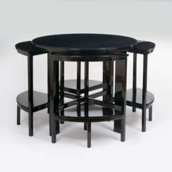  "Round Art Deco side table with segment table"