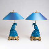 ''Paar Victorian Tischlampen 'Papageien''' - photo 1