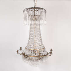  "Basket chandelier with crystal glass trimmings"