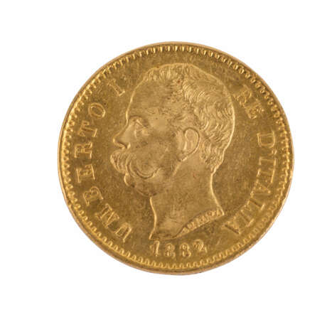 Italien/GOLD - 5,80 g GOLD fein, 20 Lire 1882 R, Umberto I, vz, - photo 1