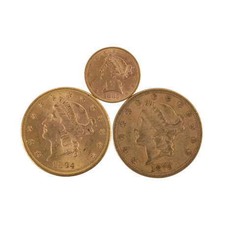 USA/GOLD - Konvolut: 2 x 20 Dollars 1879 + 1894 S - фото 2