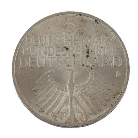 BRD - 5 Deutsche Mark 1952 D, - фото 2