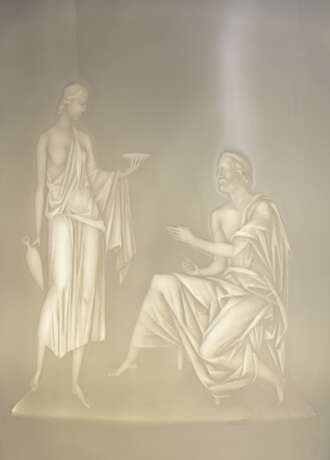 Tischlampe mit Lithophanie allegorischer Figuren - photo 6