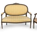Louis XVI-Sitzbank und zwei Fauteuils - фото 1
