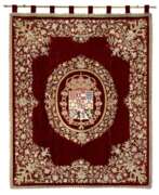 Furniture. Prunkvoller Repostero Wandbehang mit Wappen des Königs Ferdinand VII. von Spanien