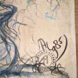 Flowers in vase by Affandi 1985 Affandi Affandi Koesoema (1907 - 1990) Acrylic oil crayon string plasticine and fabric flag color blending Abstract Figurative Contemporary Indonesian Art Indonesia 1980s Art 1985 - photo 2