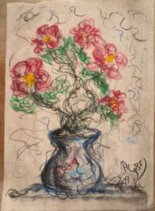 Flowers in vase by Affandi 1985