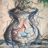Flowers in vase by Affandi 1985 Affandi Affandi Koesoema (1907 - 1990) Acrylic oil crayon string plasticine and fabric flag color blending Abstract Figurative Contemporary Indonesian Art Indonesia 1980s Art 1985 - photo 3