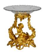 Overview. Decorative fruit vase, gilded bronze, with crystal, Napoleon III era. 19th century. 