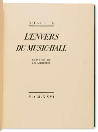 LABOUREUR, Jean &#201;mile (1877-1943) et COLETTE (Sidonie-Gabrielle Colette, dite, 1873-1954) - фото 2