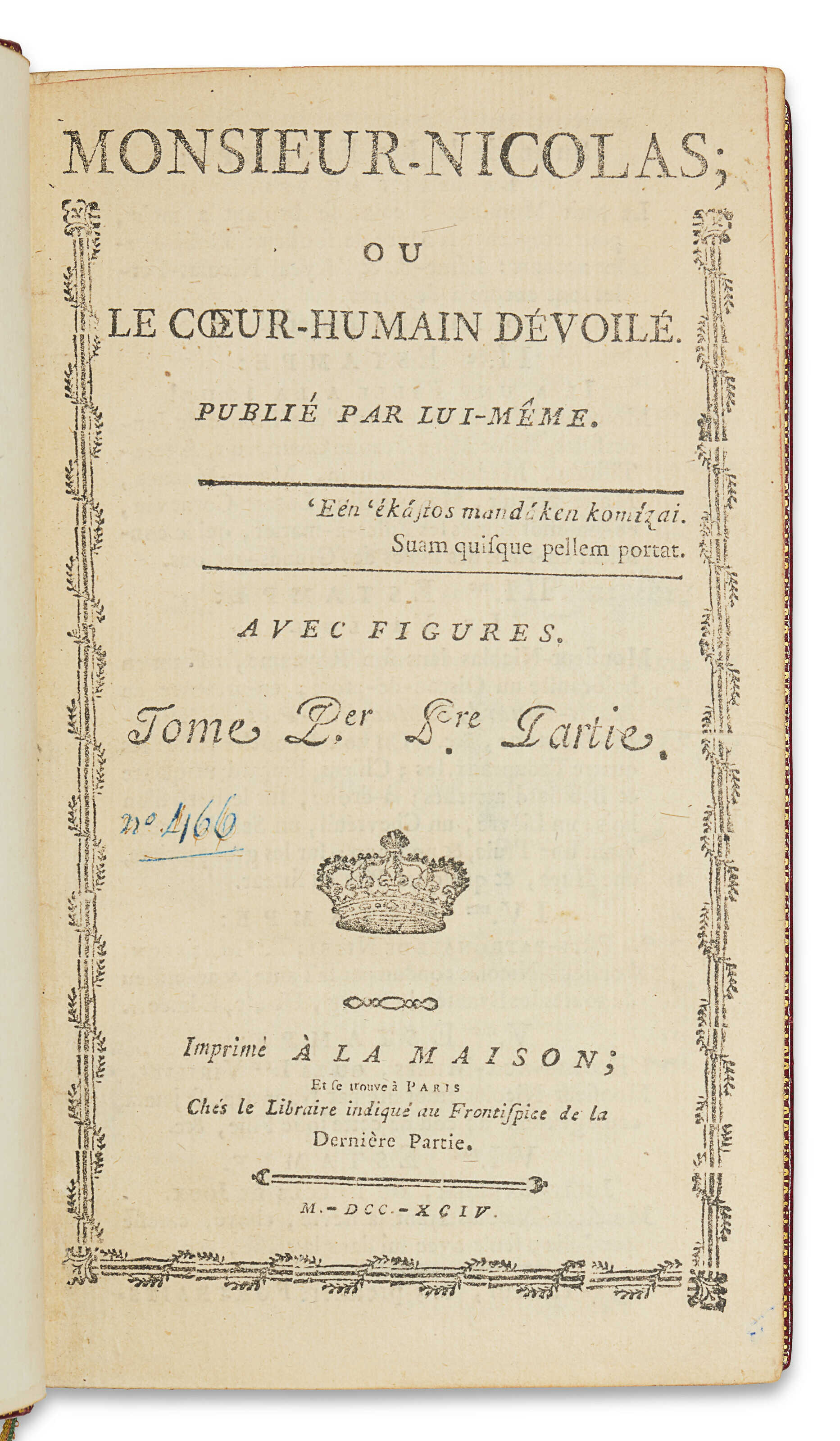 [R&#201;TIF DE LA BRETONNE, Nicolas Edme (1734-1806)]