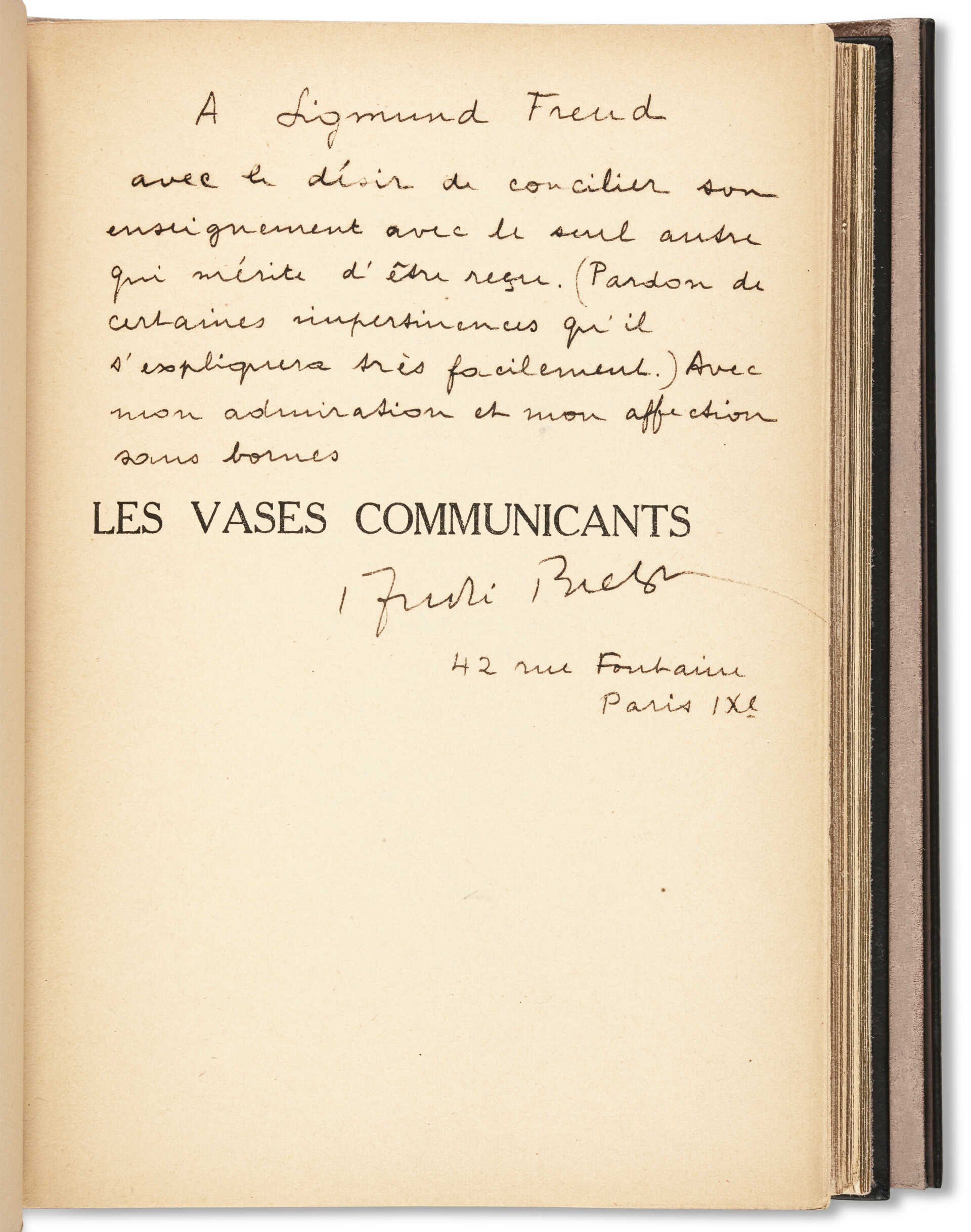 BRETON, Andr&#233; (1896-1966) [&amp; Sigmund FREUD (1856-1939)]