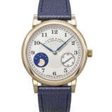 A. LANGE & S&#214;HNE. A RARE AND ELEGANT 18K HONEY GOLD LIMITED EDITION WRISTWATCH WITH MOON PHASES, MADE TO COMMEMORATE THE 165TH ANNIVERSARY OF A. LANGE & S&#214;HNE IN 2010 - photo 1