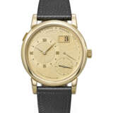 A. LANGE & S&#214;HNE. A VERY RARE AND HIGHLY ATTRACTIVE 18K GOLD LIMITED EDITION WRISTWATCH WITH OVERSIZED DATE AND POWER RESERVE, MADE TO COMMEMORATE THE OPENING OF THE NEW PRODUCTION FACILITY IN 1998 - фото 1