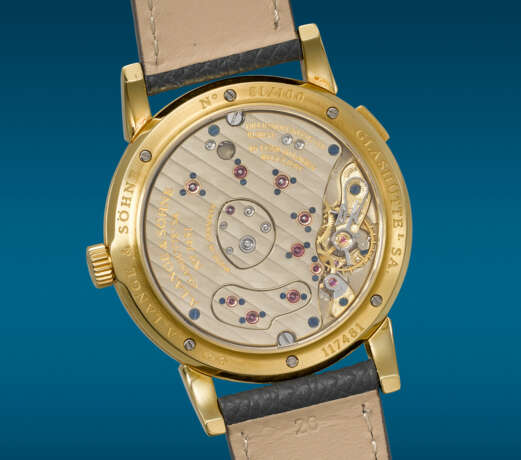 A. LANGE & S&#214;HNE. A VERY RARE AND HIGHLY ATTRACTIVE 18K GOLD LIMITED EDITION WRISTWATCH WITH OVERSIZED DATE AND POWER RESERVE, MADE TO COMMEMORATE THE OPENING OF THE NEW PRODUCTION FACILITY IN 1998 - фото 4