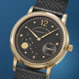 A. LANGE & S&#214;HNE. A VERY RARE AND HIGHLY ATTRACTIVE 18K PINK GOLD LIMITED EDITION ASTRONOMICAL WRISTWATCH WITH MOON PHASES, MADE TO COMMEMORATE THE 150TH ANNIVERSARY OF EMIL LANGE`S BIRTH - photo 2