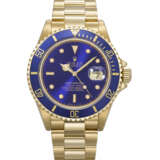 ROLEX. A CHARMING 18K GOLD AUTOMATIC WRISTWATCH WITH SWEEP CENTRE SECONDS, DATE AND BRACELET - photo 1