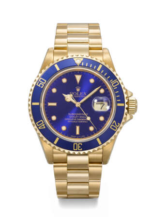 ROLEX. A CHARMING 18K GOLD AUTOMATIC WRISTWATCH WITH SWEEP CENTRE SECONDS, DATE AND BRACELET - photo 1