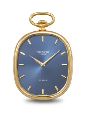 PATEK PHILIPPE. A RARE AND ATTRACTIVE 18K GOLD OVAL OPENFACE KEYLESS LEVER WATCH - фото 1