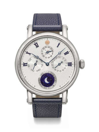 CHRISTIAAN VAN DER KLAAUW. A LARGE AND ATTRACTIVE STAINLESS STEEL AUTOMATIC PERPETUAL CALENDAR WRISTWATCH WITH MOON PHASES AND LEAP YEAR INDICATION - photo 1