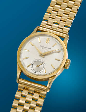 PATEK PHILIPPE. A RARE AND DESIRABLE 18K GOLD WRISTWATCH - фото 2