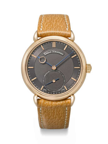 URBAN J&#220;RGENSEN. A RARE AND ELEGANT 18K PINK GOLD WRISTWATCH WITH TEARDROP LUGS - photo 1