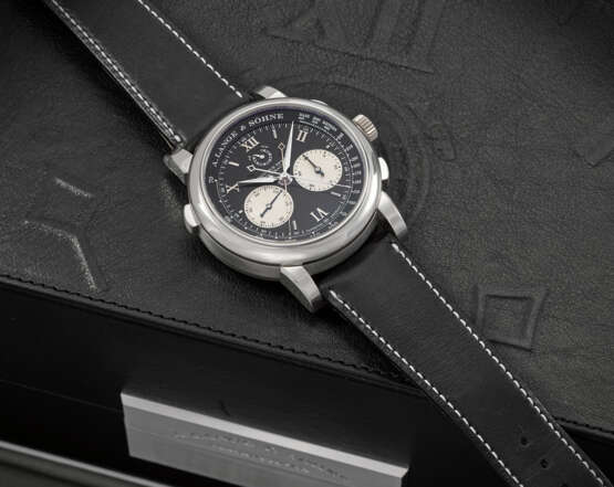 A. LANGE & S&#214;HNE. A RARE AND IMPRESSIVE PLATINUM DOUBLE SPLIT SECONDS FLYBACK CHRONOGRAPH WRISTWATCH WITH POWER RESERVE INDICATION - photo 3