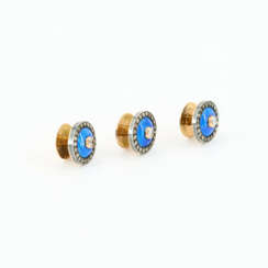 Three Enamel-Diamond-Buttons