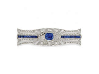 Art Deco Sapphire-Diamond-Brooch