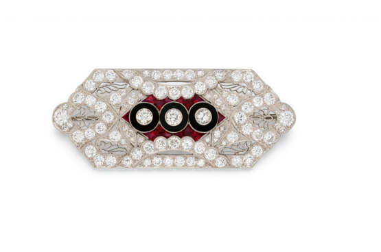 Gemstone-Diamond-Brooch - photo 1