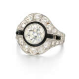 Art Deco Diamond-Onyx-Ring - photo 1