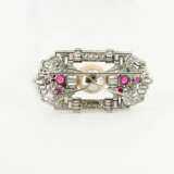 Exceptional Conch Pearl-Gemstone-Brooch - photo 2