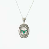 Historisierende Smaragd-Diamant-Anhängerkette - Foto 2