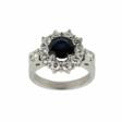 18k gold ring with diamonds and natural sapphire. - One click purchase