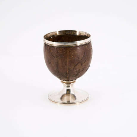 SILVER COCONUT CUP WITH MASONIC SYMBOLS - photo 2