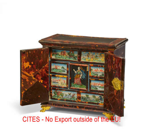 UNUSUAL CABINET CASE WITH LANDSCAPE AND ALLEGORY OF HOPE - photo 1