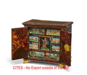 UNUSUAL CABINET CASE WITH LANDSCAPE AND ALLEGORY OF HOPE