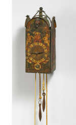 EARLY IRON CLOCK WITH AUTOMATON AND DEPICTION OF SOL & LUNA