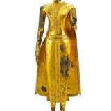 LARGE STANDING BRONZE BUDDHA FIGURINE - photo 1