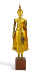 LARGE STANDING BRONZE BUDDHA FIGURINE